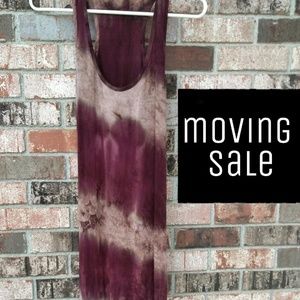 Burgundy boho tank / maxi dress
